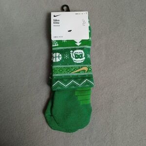 Men's Nike Elite Crew Basketball Christmas Socks SX7866 312 Size XL 12-15